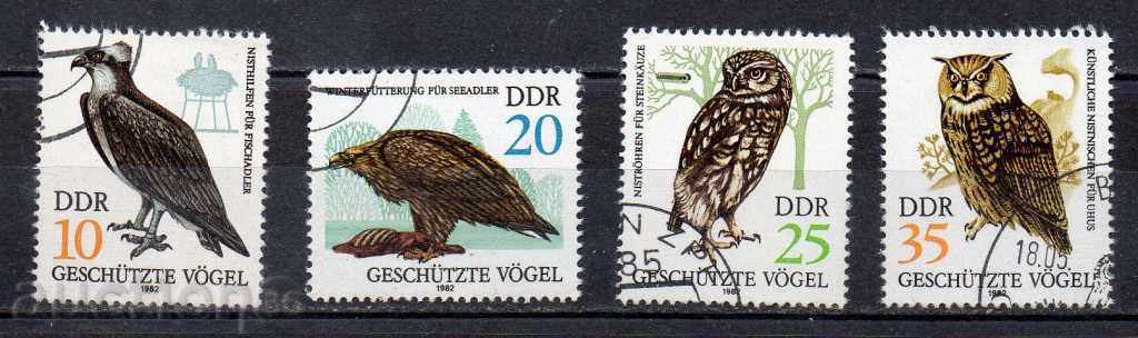 1982. GDR. Protected birds of prey.