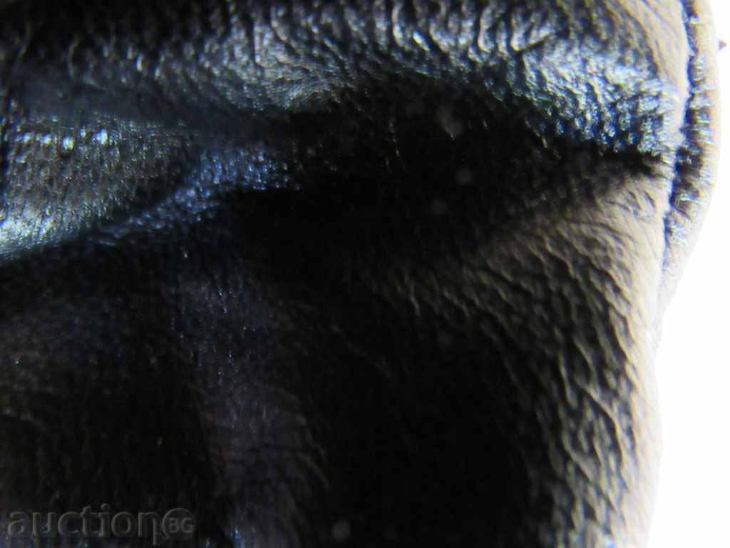 Black ladies leather gloves with lining of leather, with price 38.00 BGN | € 19.43