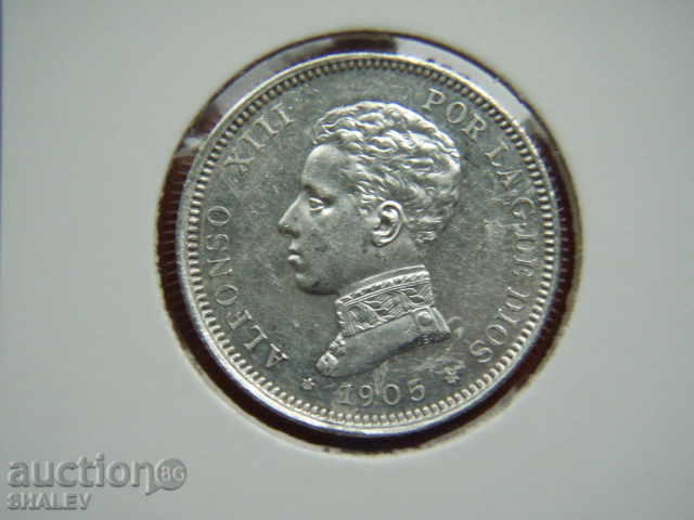 Auction 2 Pesetas 1905 Spain - AU/Unc Auction 2 Pesetas 1905 Spain - AU/Unc