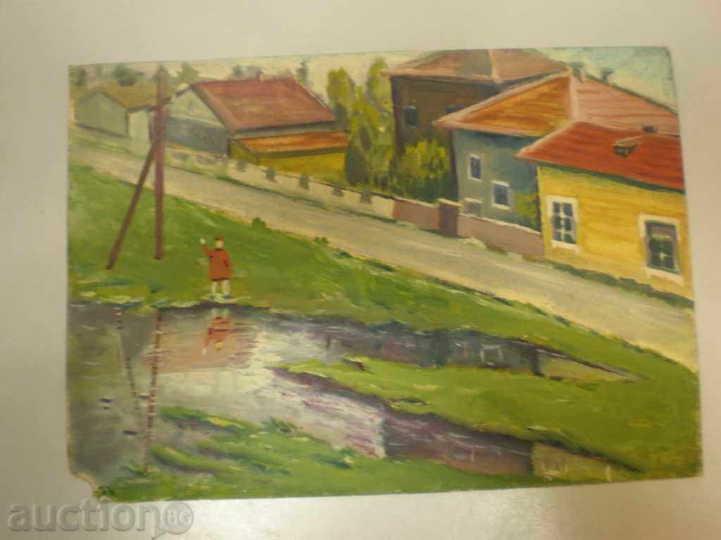 pictura in ulei pe carton,