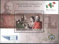 Καθαρό μπλοκ Γκαριμπάλντι σε συνδυασμό με Ιταλία 2011 από Σαν Μαρίνο