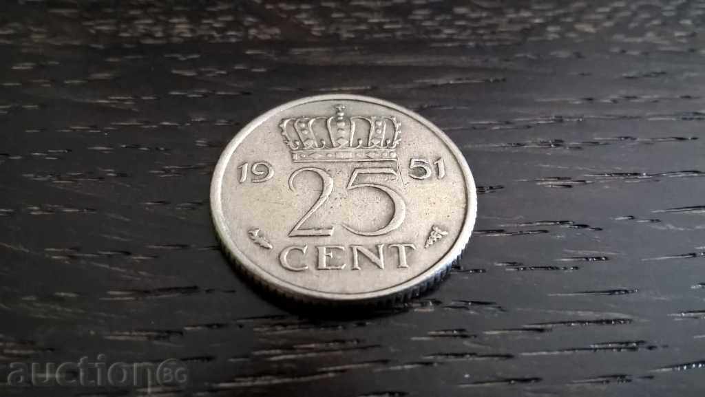Moneda - Țările de Jos - 25 de cenți | 1951. cu preț 0.65 BGN | € 0.33 Moneda - Țările de Jos - 25 de cenți | 1951. cu preț 0.65 BGN | € 0.33
