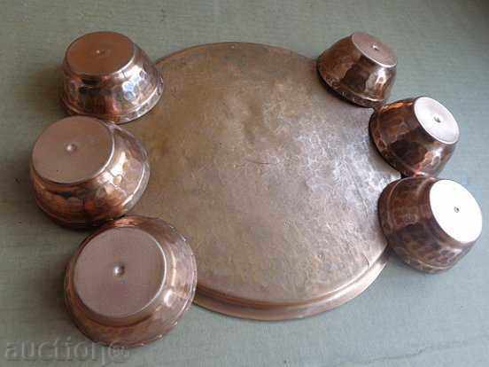 Copper service copper copper copper container tray glass cups - 7