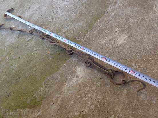 Παλιά αλυσίδα από σφυρήλατο σίδερο με γάντζο, αλυσίδα με γάντζο εστίας - 5 Παλιά αλυσίδα από σφυρήλατο σίδερο με γάντζο, αλυσίδα με γάντζο εστίας - 5