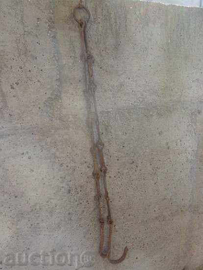 Παλιά αλυσίδα από σφυρήλατο σίδερο με γάντζο, αλυσίδα με γάντζο εστίας - 7 Παλιά αλυσίδα από σφυρήλατο σίδερο με γάντζο, αλυσίδα με γάντζο εστίας - 7