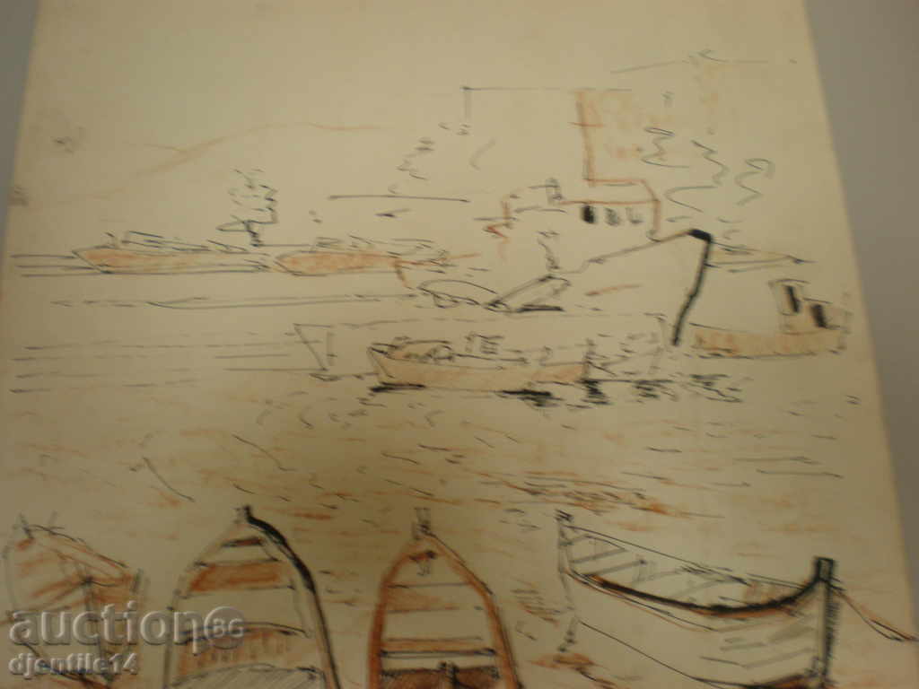 Auction painting - ink and pastel. Auction painting - ink and pastel.