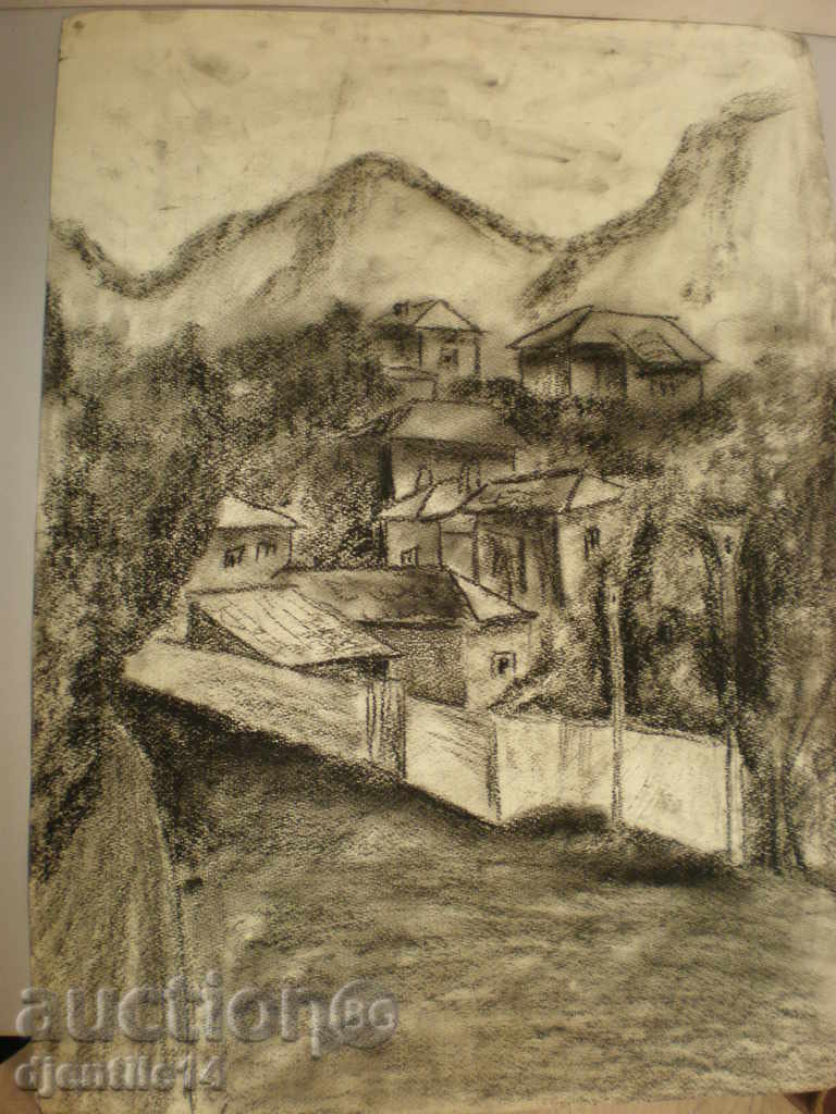 Charcoal painting.