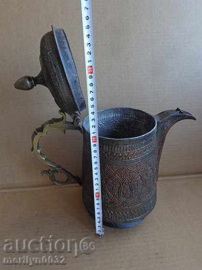 Ottoman hibiscus jug with cannula baker copper bowl pot teapot - 6 Ottoman hibiscus jug with cannula baker copper bowl pot teapot - 6