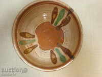 castron ceramica pictată din anii '30