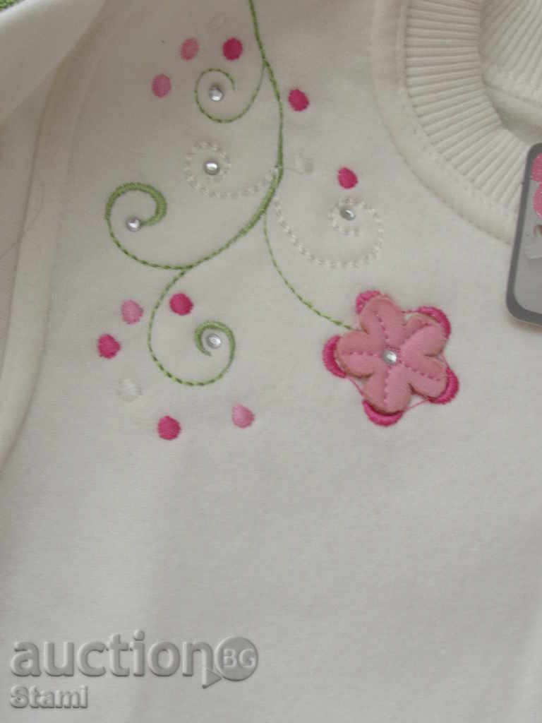 Бял детски блузон с бродерия за момиче размер 116, нов - 6 Бял детски блузон с бродерия за момиче размер 116, нов - 6