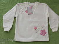 White children's blouse with embroidery for girl size 116, new