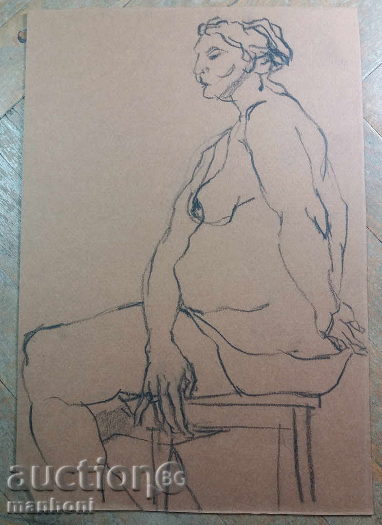 1220 Autor necunoscut desen Nud R.19 / 27 cm
