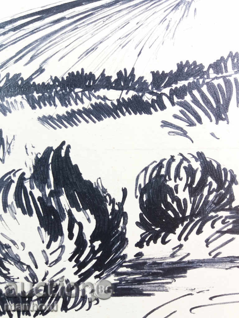 1222 Unknown Artist Landscape tuh P.18 / 20см with price 20.00 BGN | € 10.23 1222 Unknown Artist Landscape tuh P.18 / 20см with price 20.00 BGN | € 10.23