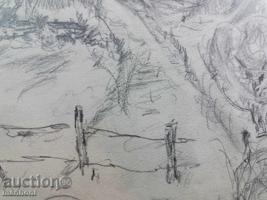 1223 Unknown author Landscape drawing P.24 / 32см with price 20.00 BGN | € 10.23 1223 Unknown author Landscape drawing P.24 / 32см with price 20.00 BGN | € 10.23