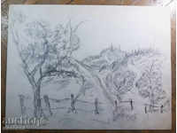 1223 Unknown author Landscape drawing P.24 / 32см