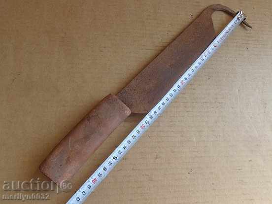 Vechi lamă, unealtă, coasă forjată manual, satâr, macetă - 5