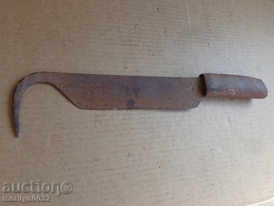 Vechi lamă, unealtă, coasă forjată manual, satâr, macetă - 6