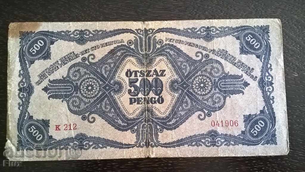 Delivery of Banknote - Hungary - 500 pengo 1945