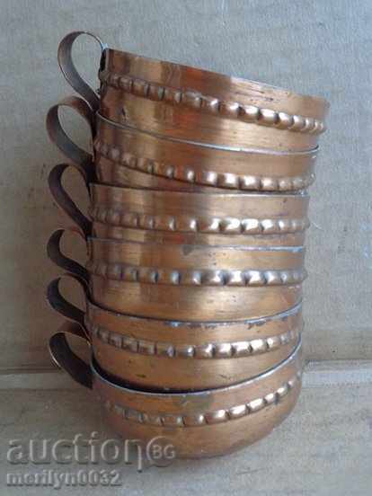 Copper pots cups coffee cup bakery service with price 89.00 BGN | € 45.50 Copper pots cups coffee cup bakery service with price 89.00 BGN | € 45.50