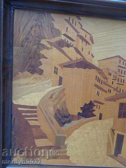 Picture in a wooden frame "Tarnovo ul.Gurko" INTARZIA landscape - 6 Picture in a wooden frame "Tarnovo ul.Gurko" INTARZIA landscape - 6