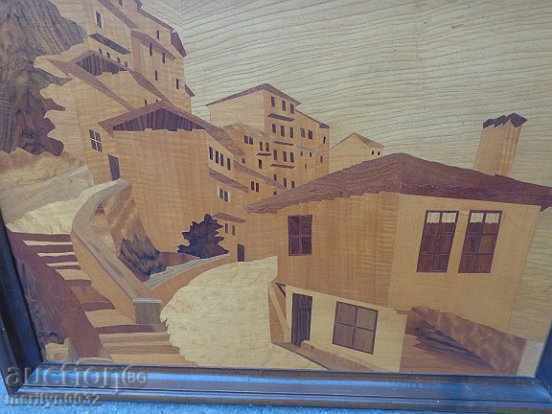 Picture in a wooden frame "Tarnovo ul.Gurko" INTARZIA landscape - 7 Picture in a wooden frame "Tarnovo ul.Gurko" INTARZIA landscape - 7