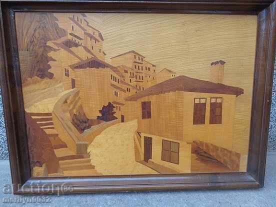 Picture Frame lemn "Tarnovo Gurko" peisaj intarsii