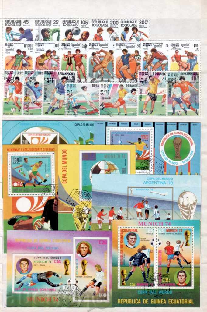 Lot FOOTBALL 14 cards series + 7 blocks sealed/used (O) with price 20.00 BGN | € 10.23