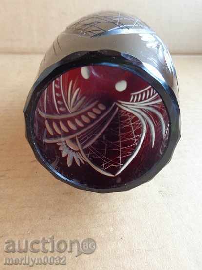 Auction  Bohemian crystal vase, glass, Czechoslovakia, USSR