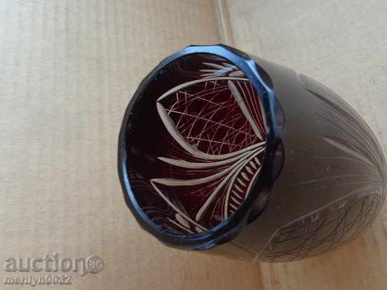 Delivery of Bohemian crystal vase, glass, Czechoslovakia, USSR