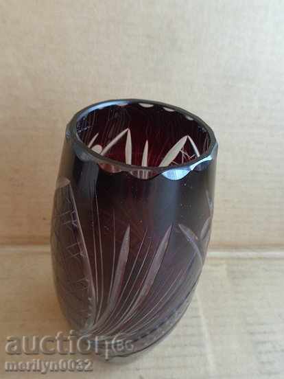 Bohemian crystal vase, glass, Czechoslovakia, USSR - 7
