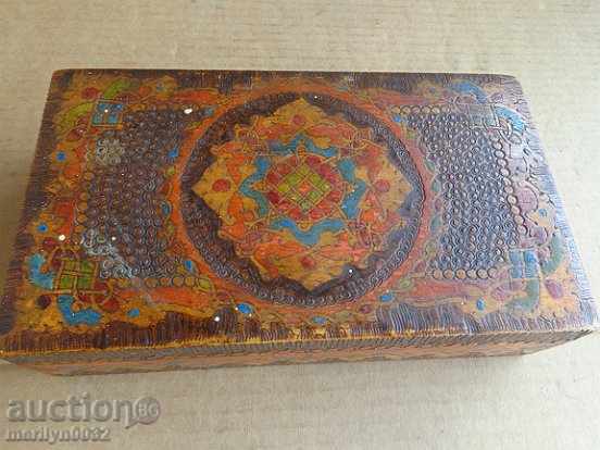 An old pyrographic wooden box hand-painted with price € 24.45 | 47.82 BGN An old pyrographic wooden box hand-painted with price € 24.45 | 47.82 BGN