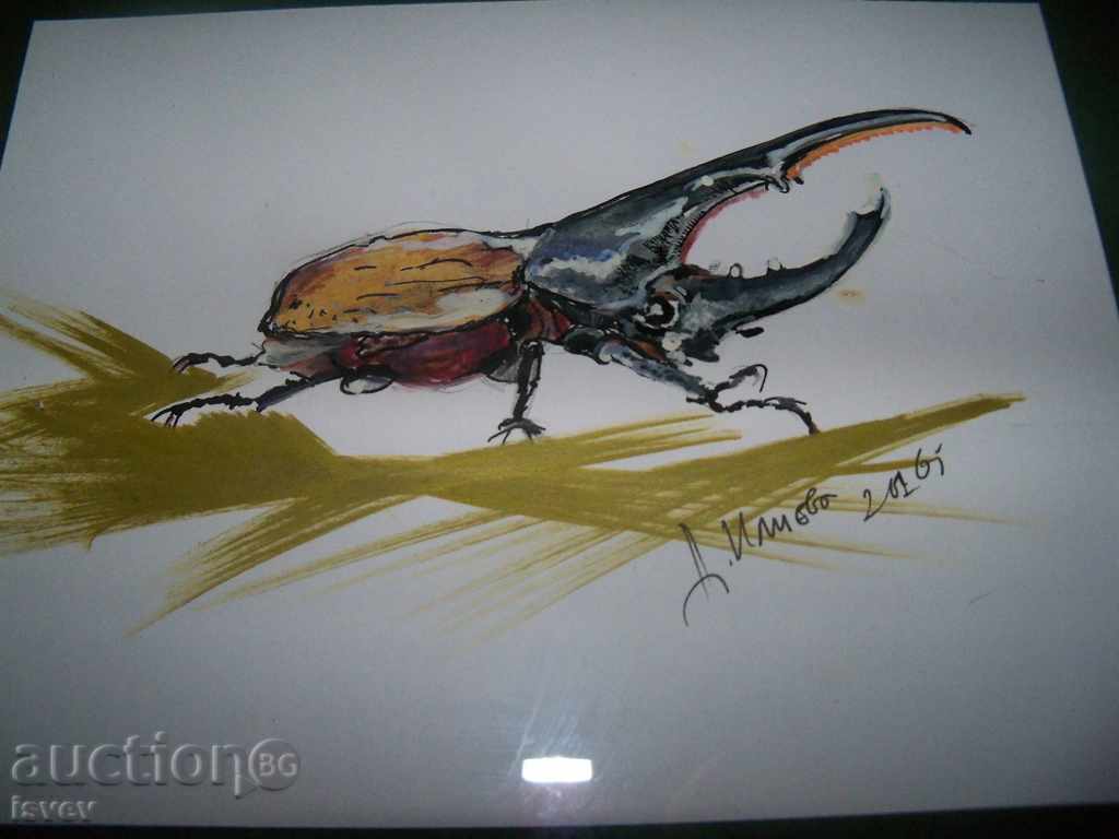 "Beetle" painting by the artist Desislava Ilieva. - 6 "Beetle" painting by the artist Desislava Ilieva. - 6