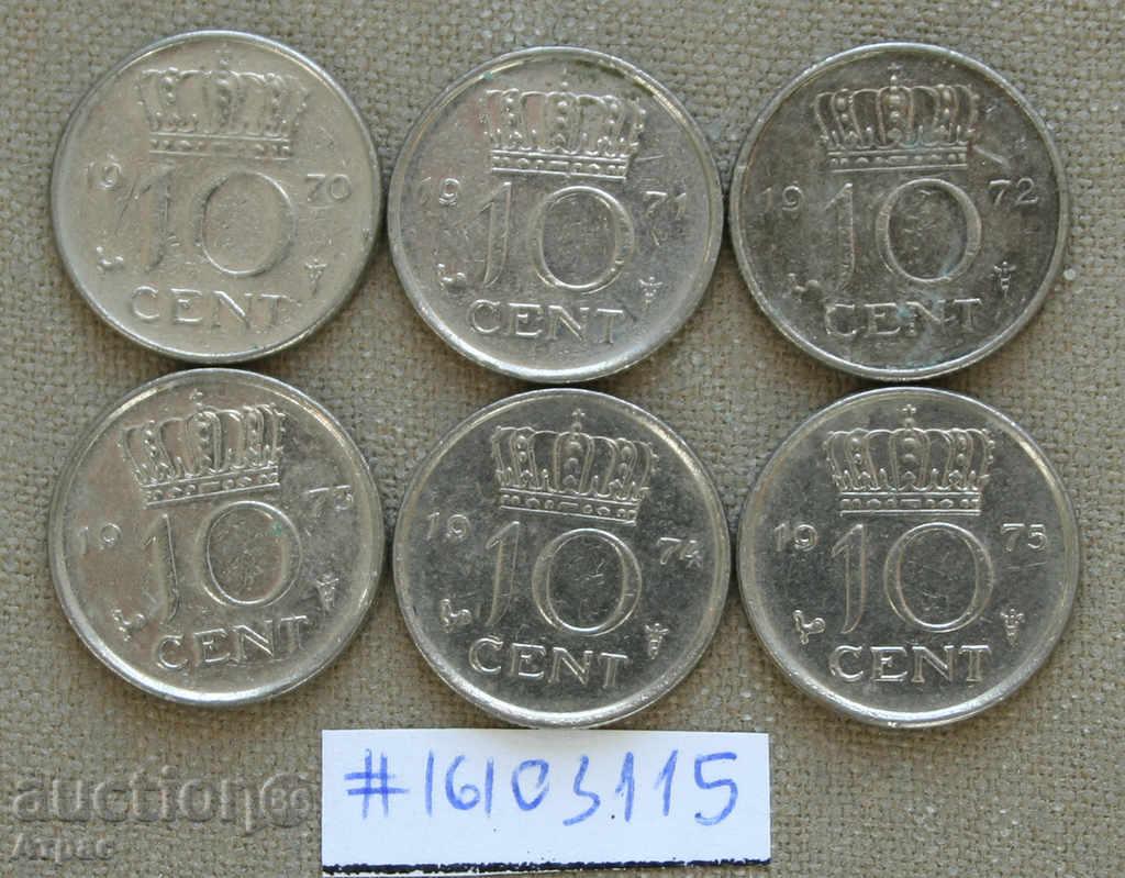 лот Холандия -монети -1970