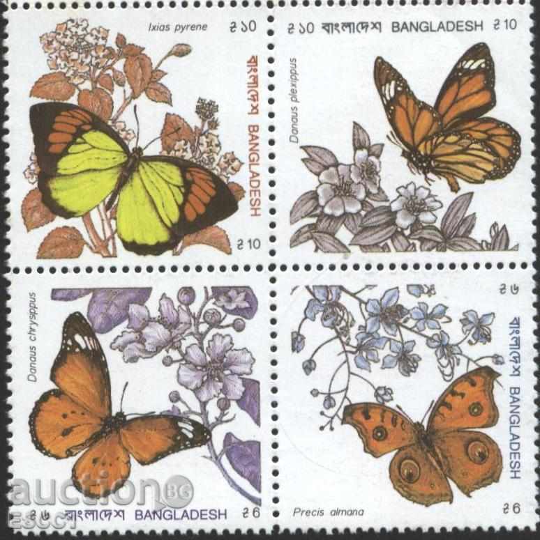 Чисти марки Фауна Насекоми Пеперуди 1990 от Бангладеш