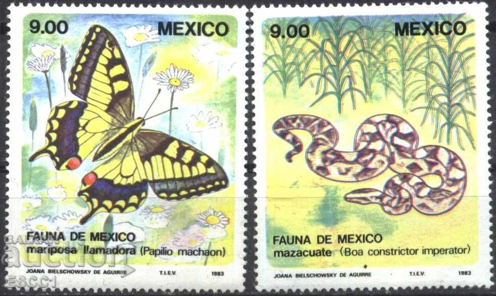 Καθαρίστε τα σήματα φίδι Πεταλούδα Πανίδα 1983 από το Μεξικό