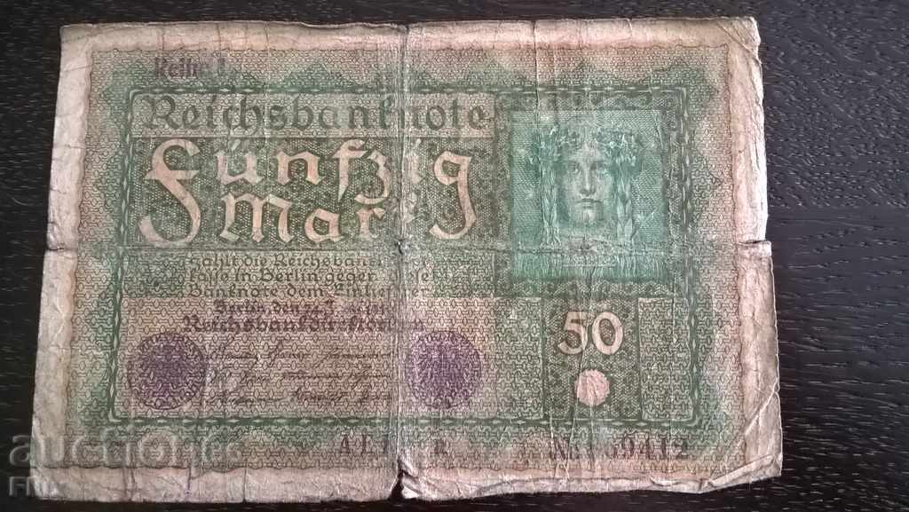 Райх банкнота - Германия - 50 марки | 1919г.
