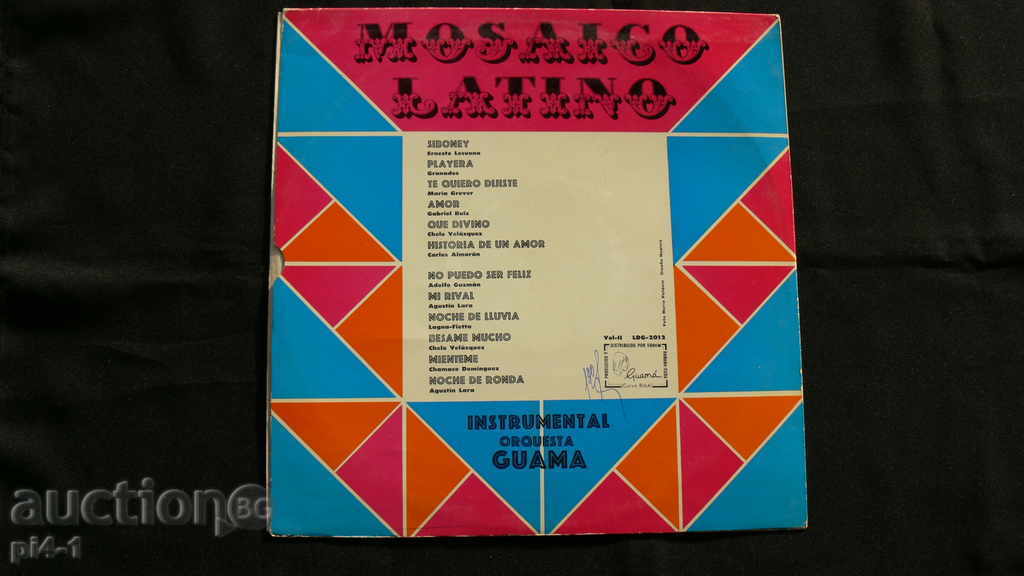 INSTRUMENTAL PLATE ORQUESTA GUAMA MOSAICO LATINO CUBA LP with price 60.00 BGN | € 30.68 INSTRUMENTAL PLATE ORQUESTA GUAMA MOSAICO LATINO CUBA LP with price 60.00 BGN | € 30.68