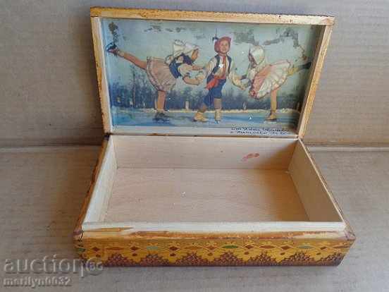 Auction Old wooden pyrographic box Auction Old wooden pyrographic box