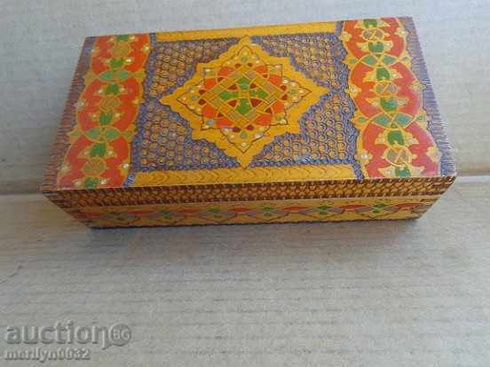 Auction Old wooden pyrographic box Auction Old wooden pyrographic box