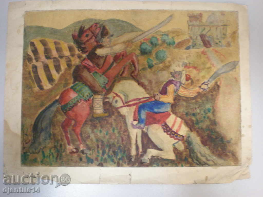 ζωγραφική - ακουαρέλα, υπογεγραμμένη.