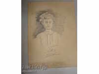 desen în creion 1962. semnat.