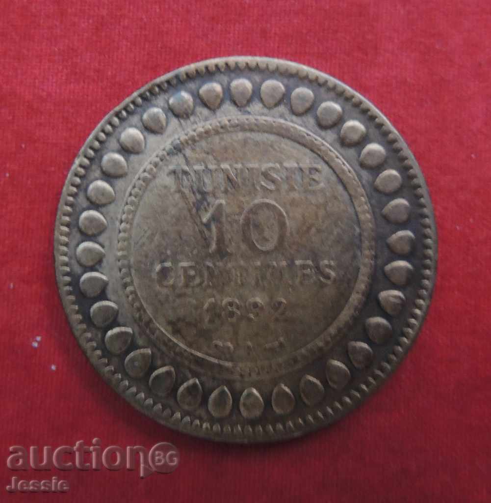 10 centimes 1892 A Tunisia