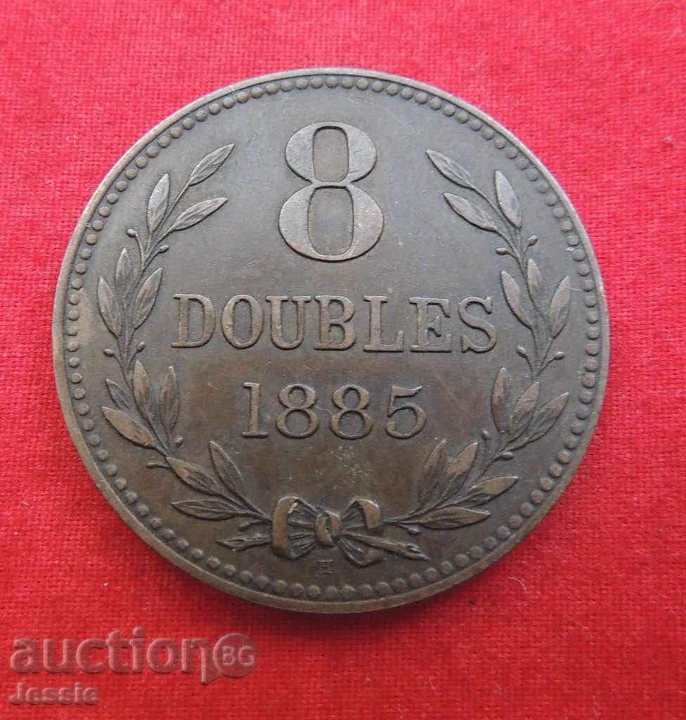 8 doubles 1885 N Guernsey /British Dependency/ RARE!
