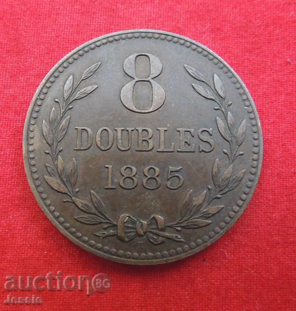 8 duble 1885 N Guernsey /British Dependency/ RARE!