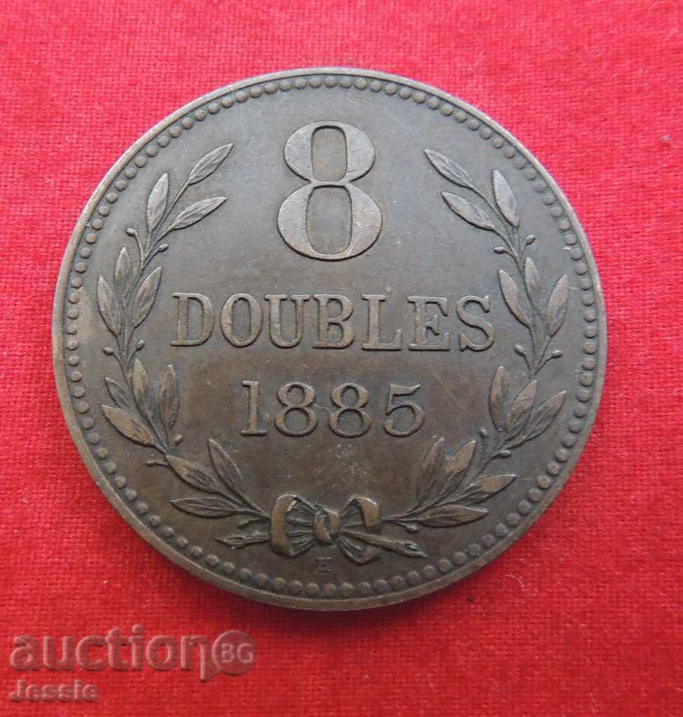 8 doubles 1885 N Guernsey /British Dependency/ RARE! 8 doubles 1885 N Guernsey /British Dependency/ RARE!