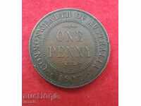 1 Penny 1917 Australia - DETALII CLARE ȘI TĂIATE, PENTRU COLECTARE