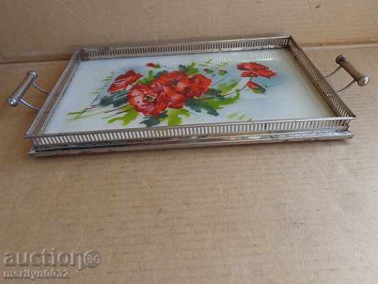Old tray, porcelain, tray, tray, plate NO PORCELAIN