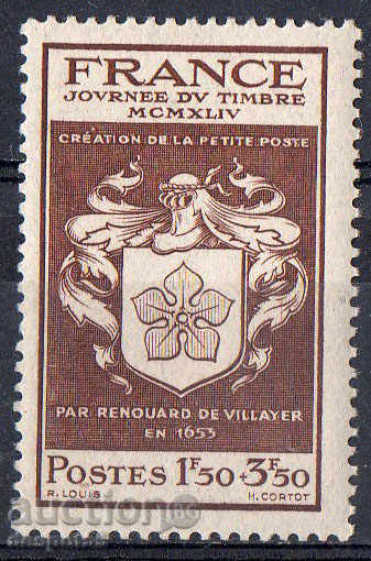 1944. Γαλλία. Ημέρα σφραγίδα του ταχυδρομείου.