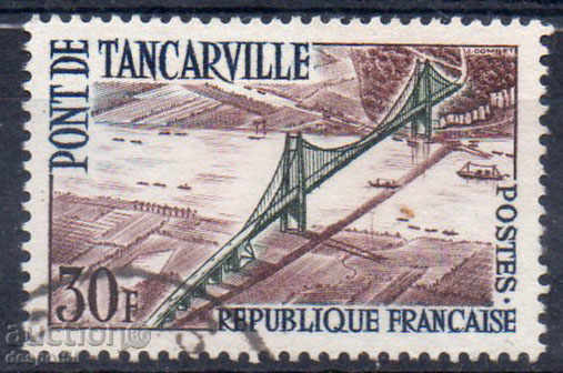 1959. France. Opening of the bridge in Tancaville.