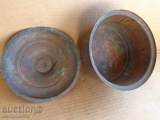 An old saucepan, a baker's copper pot with lid - 5